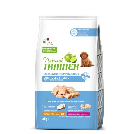 CROCCHETTE CANE MINI PUPPY&JUNIOR CON POLLO 2 KG - NATURAL TRAINER