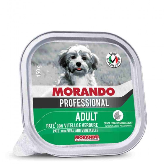 PATE' CANE ADULT CON VITELLO E VERDURE 150 GR - MORANDO PROFESSIONAL