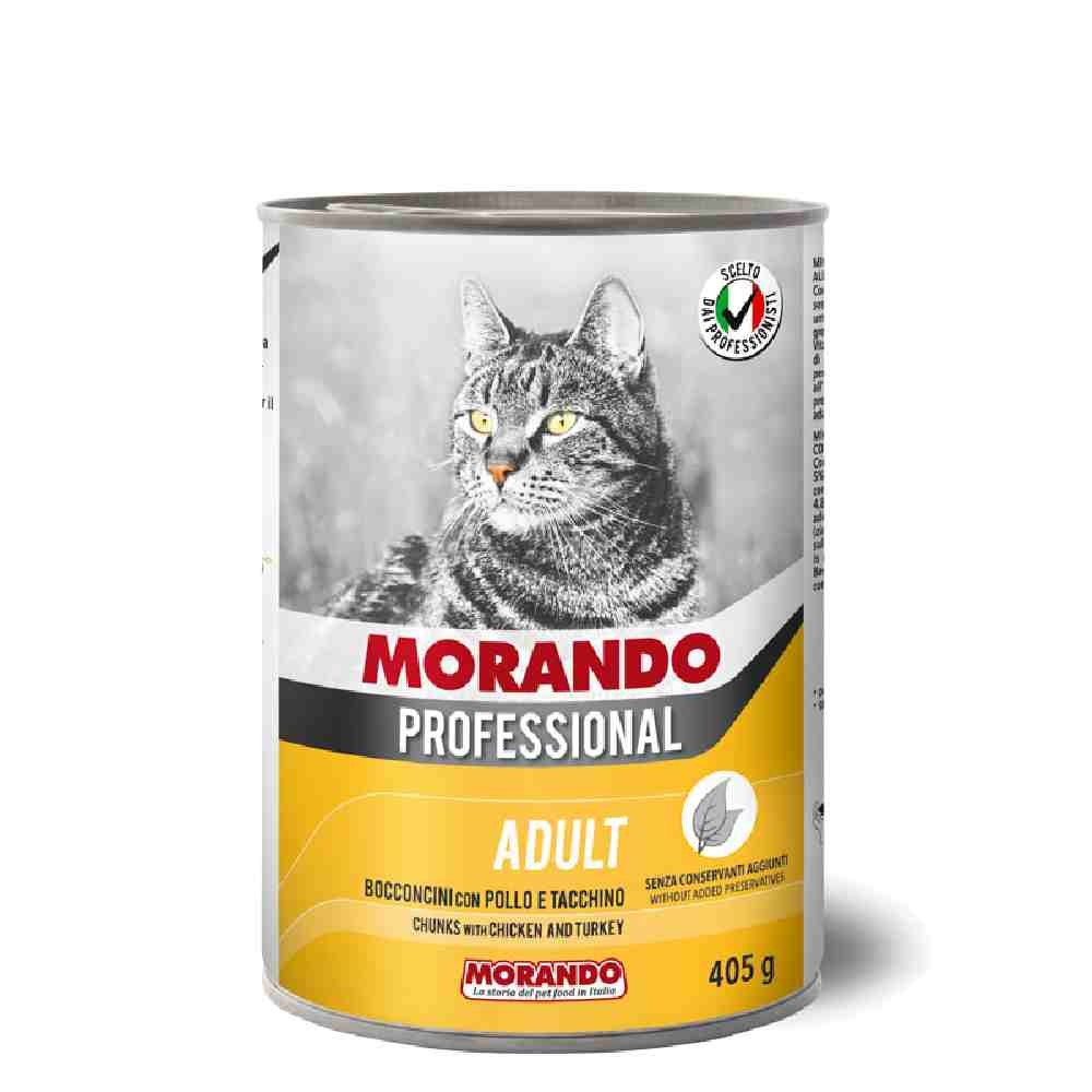 BOCCONCINI GATTO ADULT CON POLLO E TACCHINO 405 GR - MORANDO PROFESSIONAL