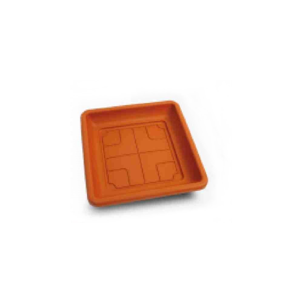 SOTTO VASO QUADRO MODELLO VULCANO LATO 35 CM COLORE TERRACOTTA - DUPLAST