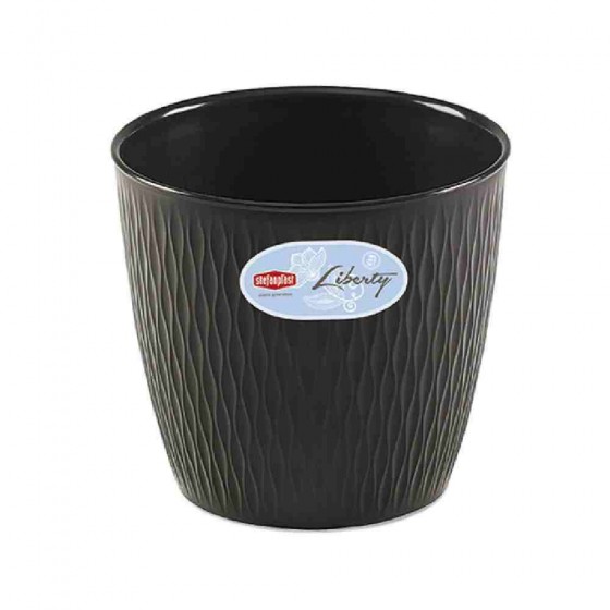 VASO PER FIORI MODELLO LIBERTY Ø 16 CM COLORE GRAFITE - STEFANPLAST