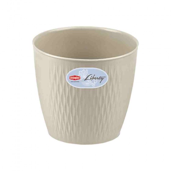 VASO PER FIORI MODELLO LIBERTY Ø 25 CM COLORE BEIGE - STEFANPLAST