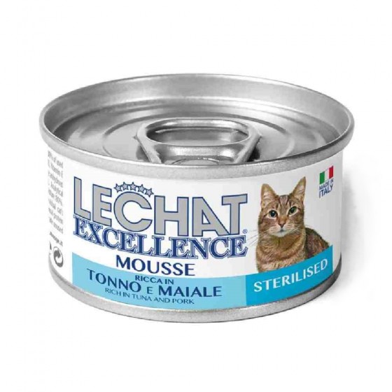 MOUSSE RICCA GATTO LECHAT EXCELLENCE STERILISED ADULT CON TONNO E MAIALE 85 GR - MONGE