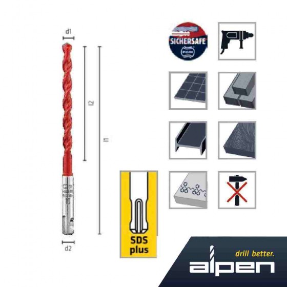 PUNTA UNIVERSALE "PROFI MULTICUT 529" SDS Ø 16 MM LUNGHEZZA 400 MM - ALPEN