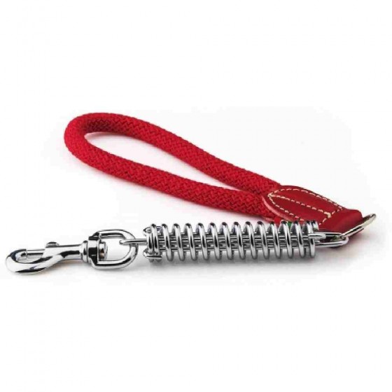 MANIGLIA CORDA COTONE Ø 12 CM PER CANE CON AMMORTIZZATORE COLORE ROSSO