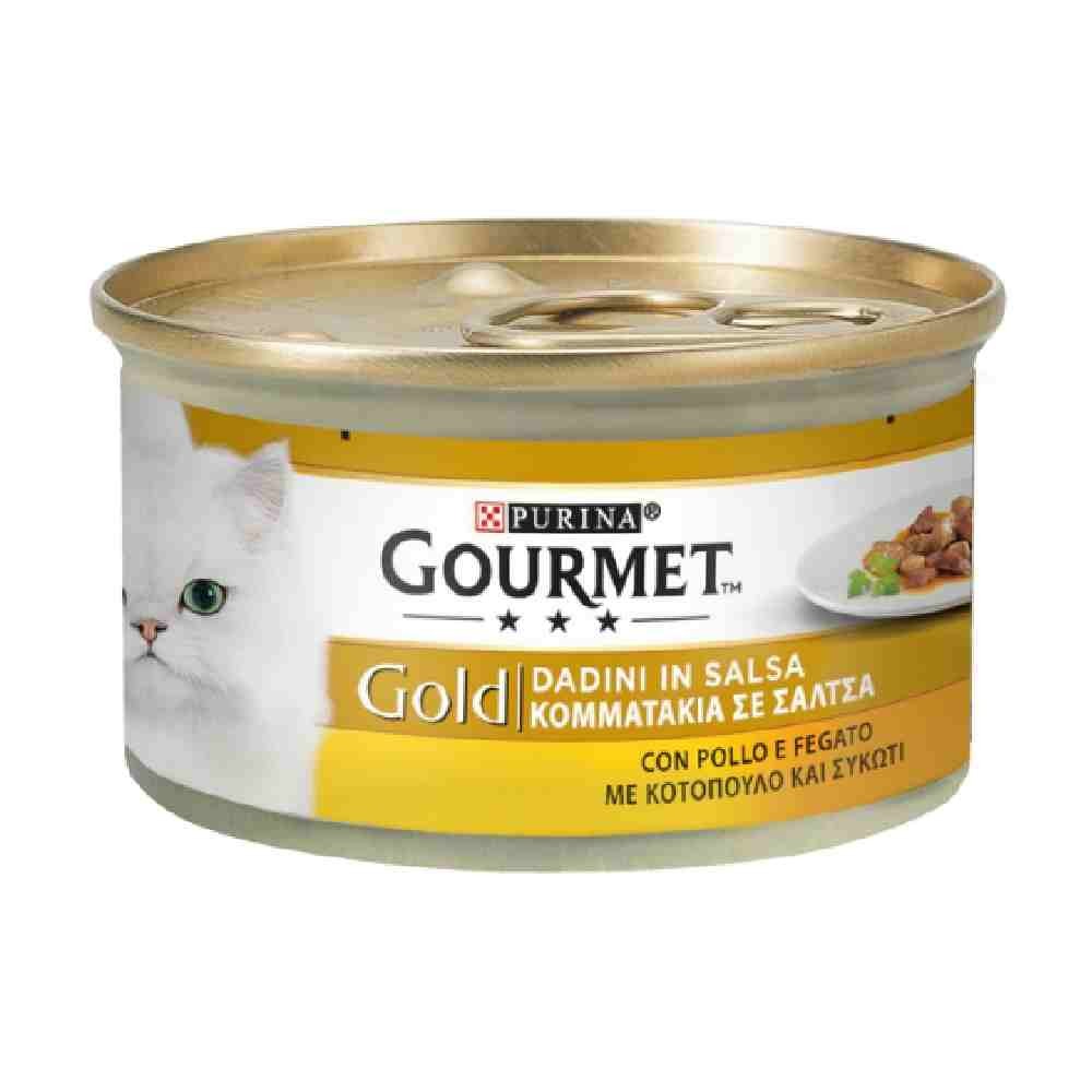 DADINI IN SALSA GOURMET GOLD PER GATTO CON POLLO E FEGATO 85 GR - PURINA