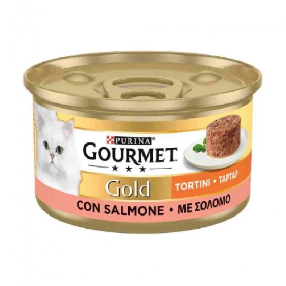 TORTINO GOURMET GOLD PER GATTO CON SALMONE 85 GR - PURINA