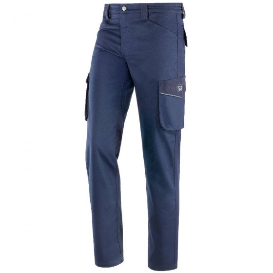 PANTALONE DA LAVORO MULTITASCHE "CONVOY" COLORE BLU - NERI