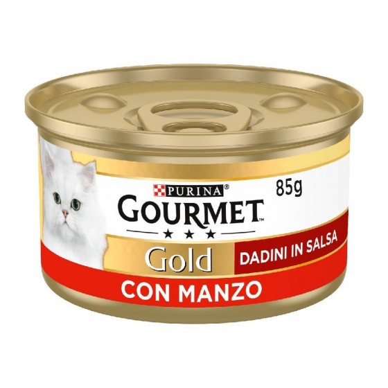 DADINI IN SALSA GOURMET GOLD PER GATTO CON MANZO 85 GR - PURINA