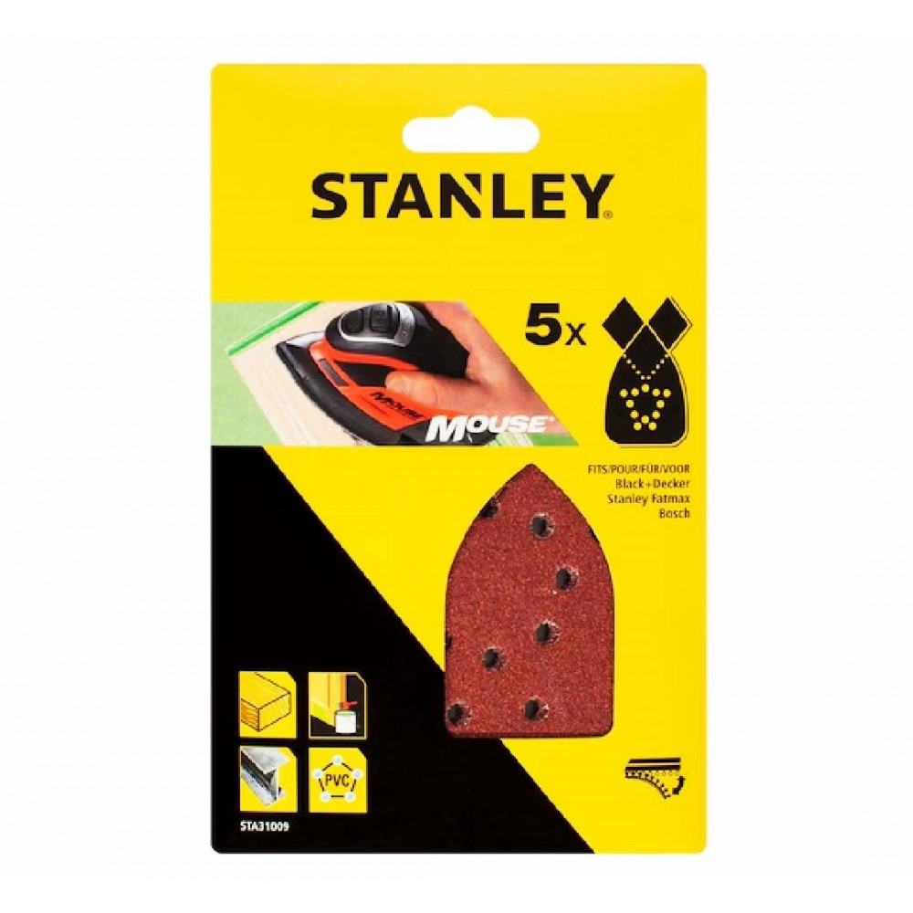 FOGLI ABRASIVI PER MOUSE GRANA 180 CF 5 PZ - STANLEY