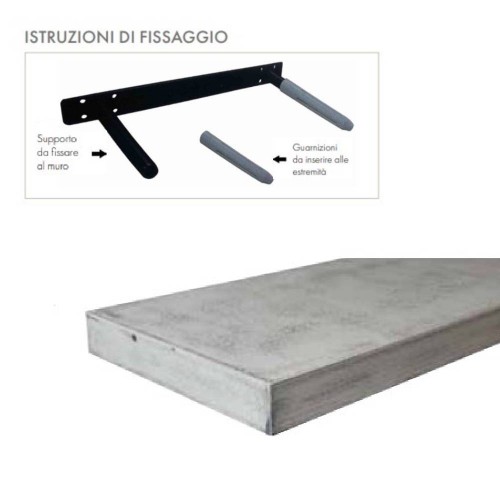 MENSOLA "ARREDO" COLORE CEMENTO DIMENSIONI 38 X 235 X 1200 MM - VALSI